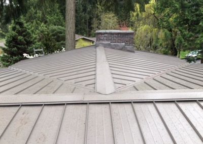 A residential metal roof installation.